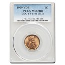 1909 VDB Lincoln Cent MS-67 PCGS (Red, DDO, FS-1101) 1909 VDB Lincoln Cent MS-67 PCGS (Red, DDO, FS-1101)